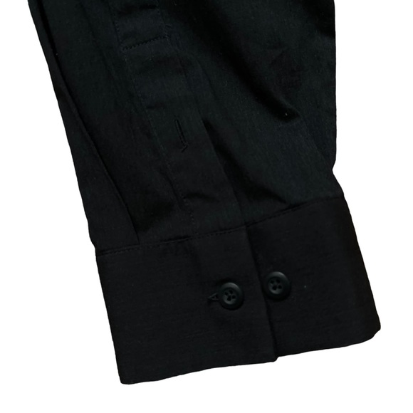 01.Algo Shirt Mens XL Short Regular Fit Long Sleeve Button Stretch Heather Navy - Picture 5 of 7